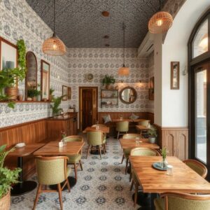 old style interior design of cafe